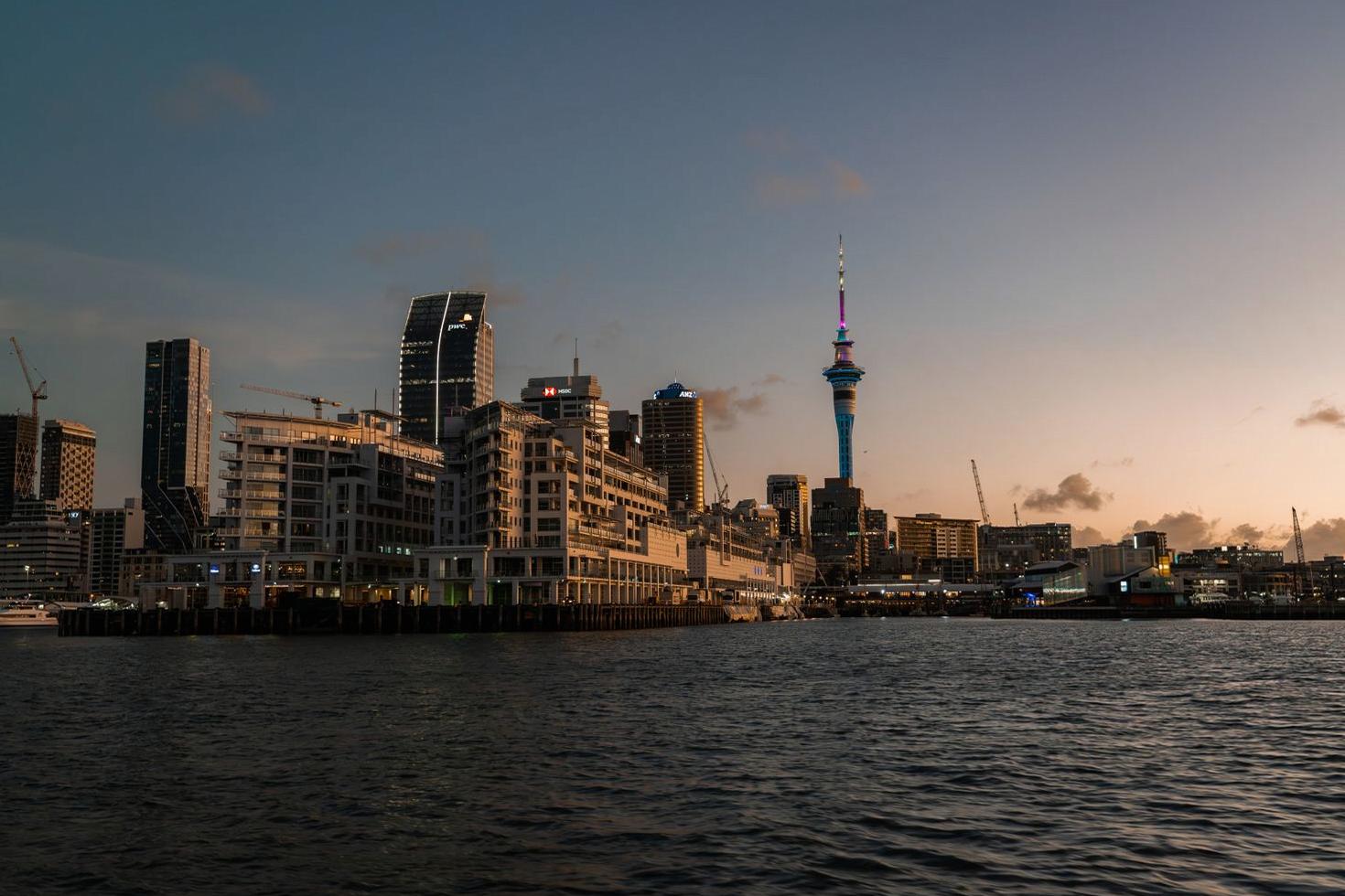 Auckland skyline at dusk