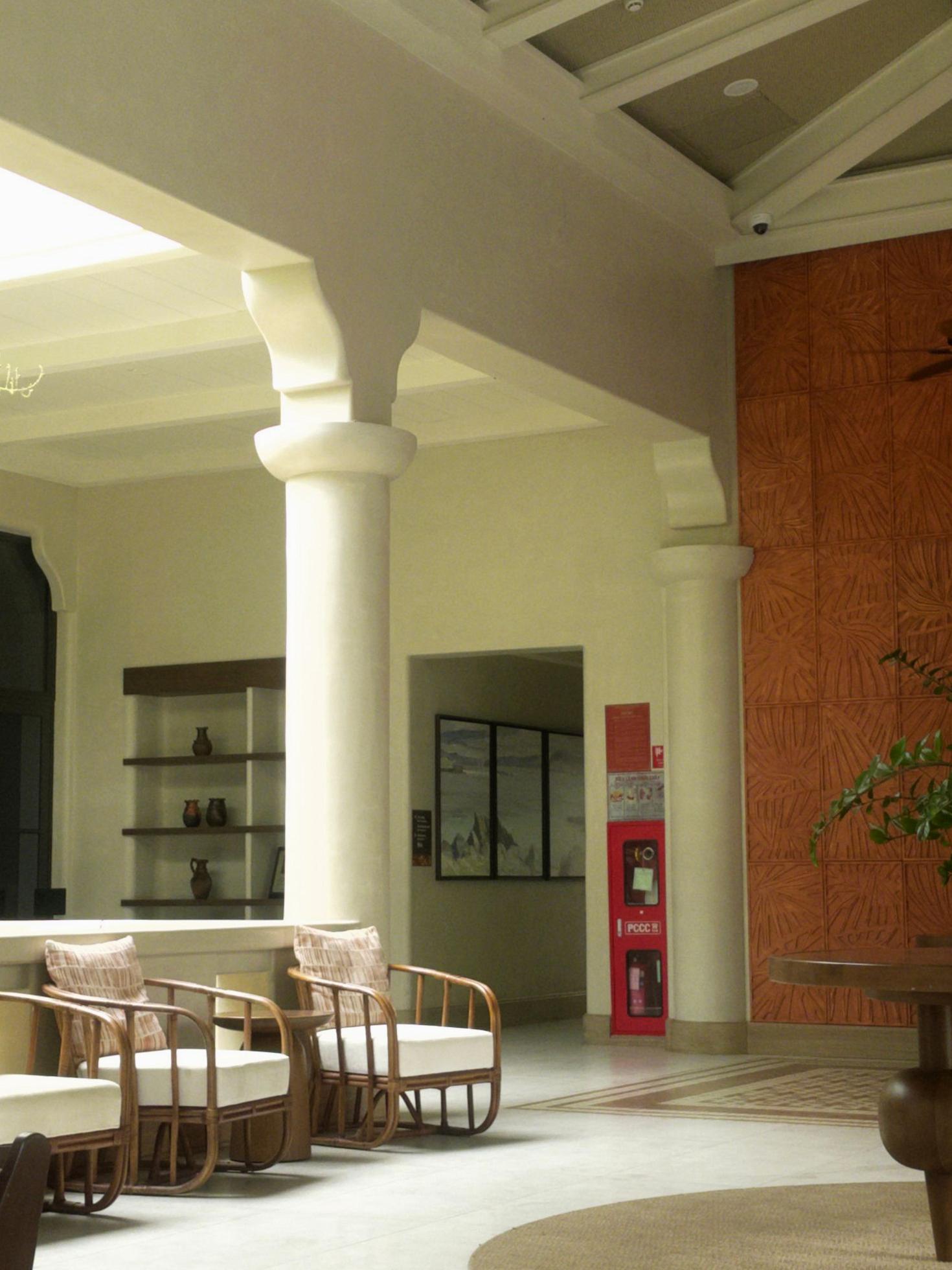 Mediterranean inspired hotel lobby