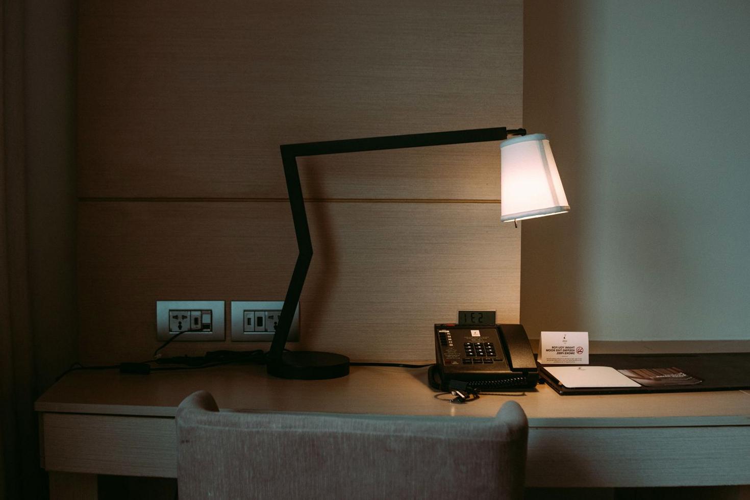 Detail of modern hotel room amenities