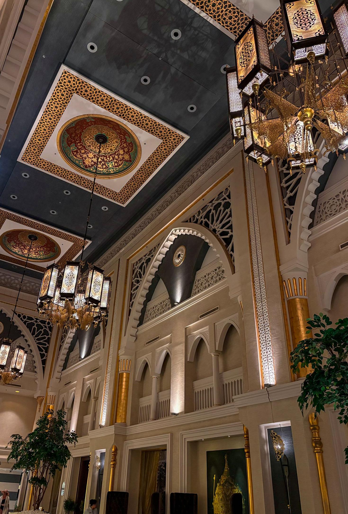 Grand architectural details in the lobby