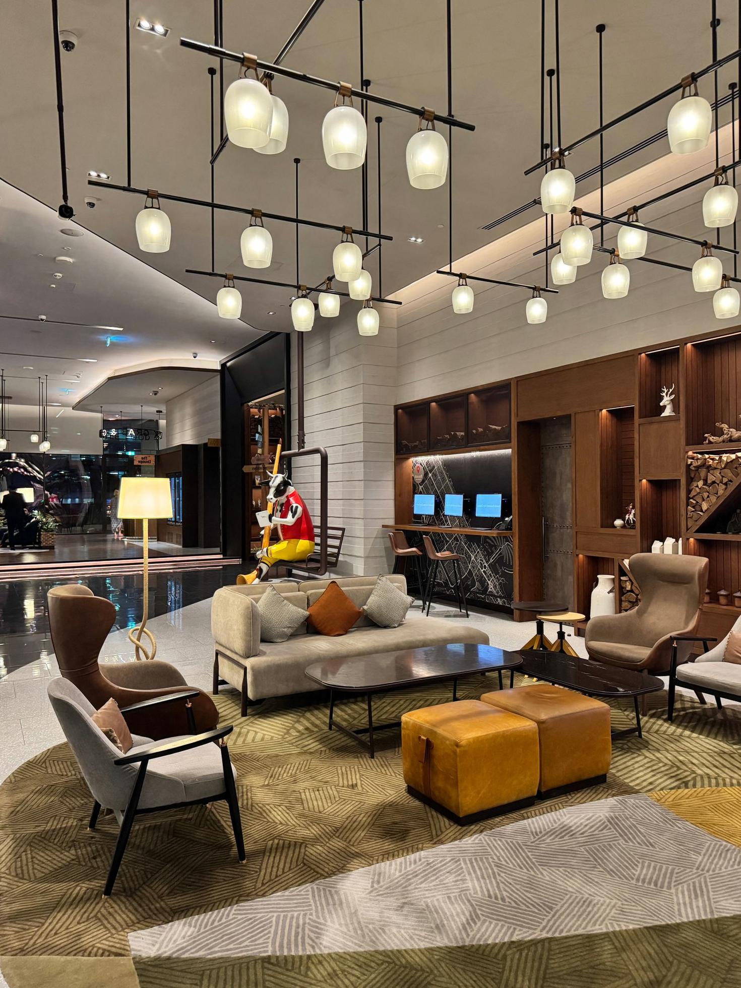 Elegant hotel lobby lounge